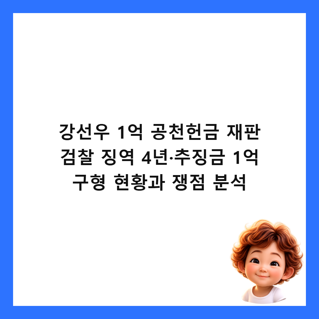 강선우 1억 공천헌금 재판 검찰 징역 4년&middot;추징금 1억 구형 현황과 쟁점 분석 썸네일