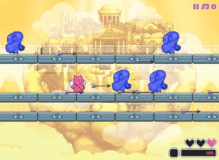 몬스터를-향해-화살을-쏘는-화면