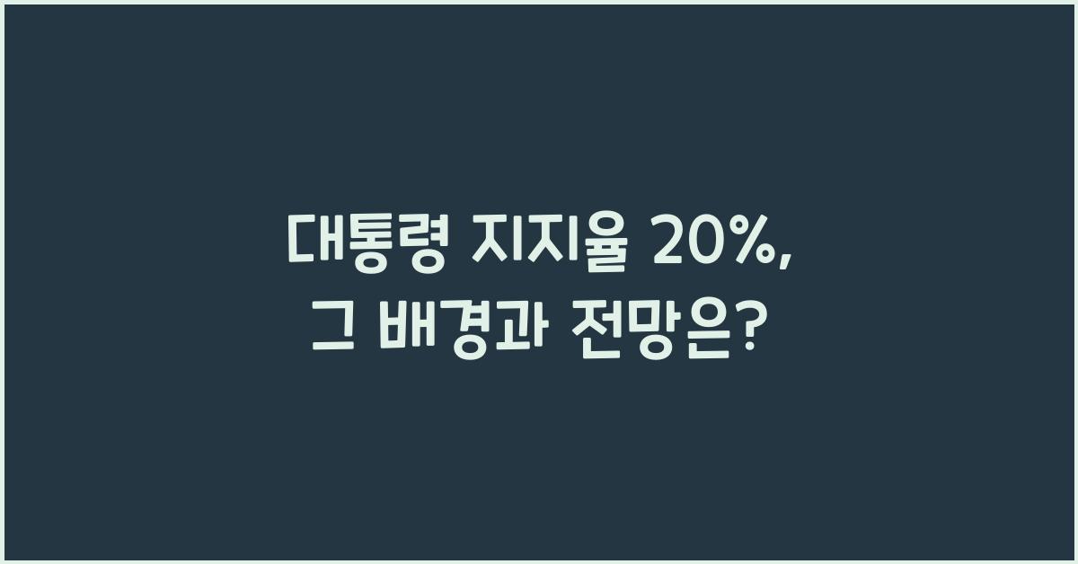대통령 지지율 20%