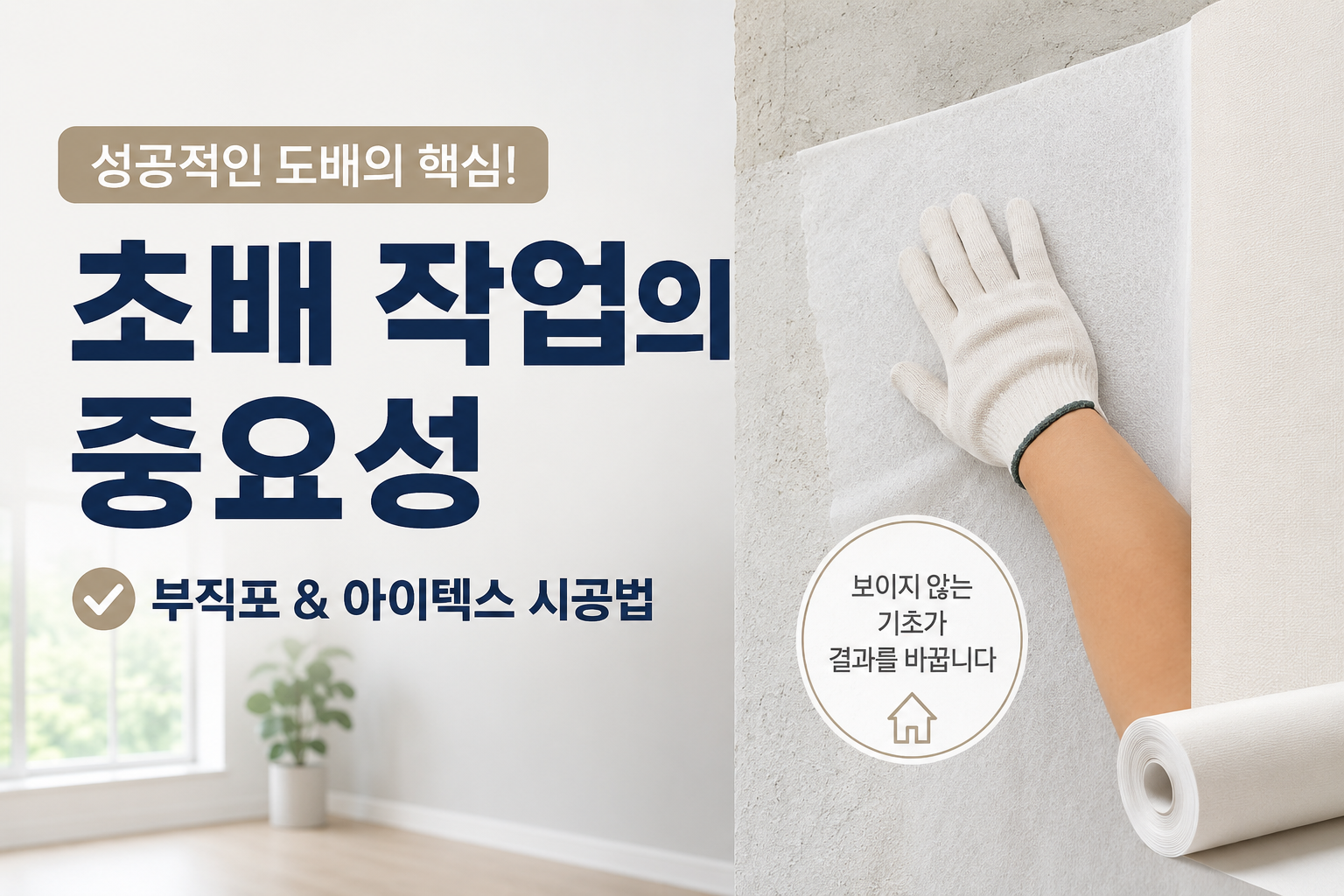 성공적인 도배를 결정짓는 ‘초배 작업’의 중요성: 부직포 및 아이텍스 시공법