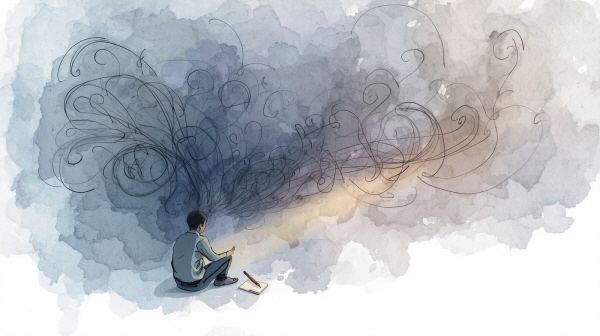 INTP의 강박은 뛰어난 지성과 치열한 사고에서 비롯되지만, 그것이 지나치면 삶은 마비되고 존재는 피로해집니다에 관한 그림