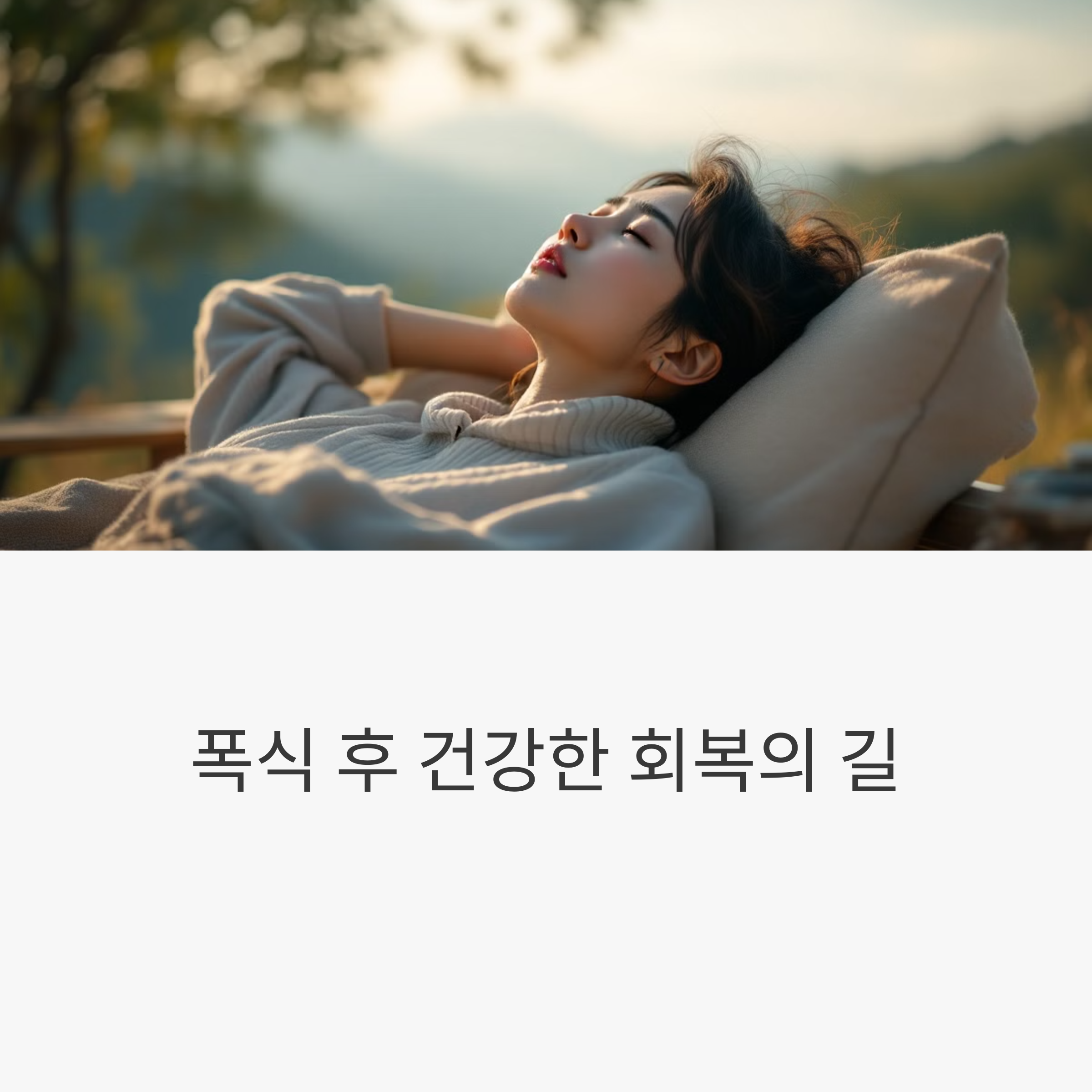 폭식 후 회복을 위한 효과적인 방법