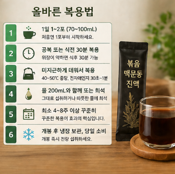 볶음맥문동진액-효능-효과-복용법-부작용-판매처