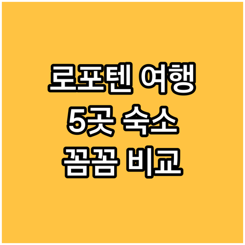 노르웨이 로포텐 여행 숙소 5곳 꼼꼼