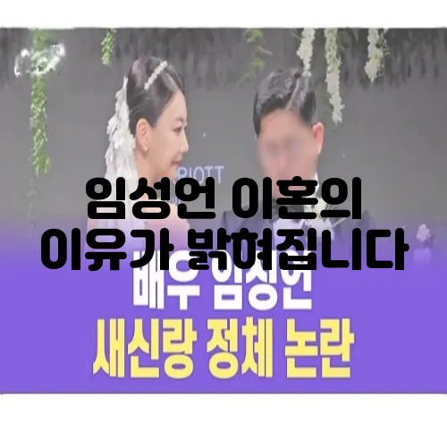 임성언 이혼의 이유가 밝혀집니다