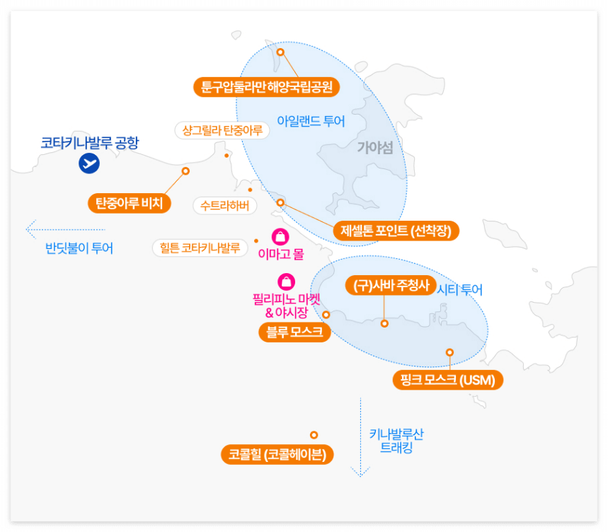 코타키나발루 여행 지도