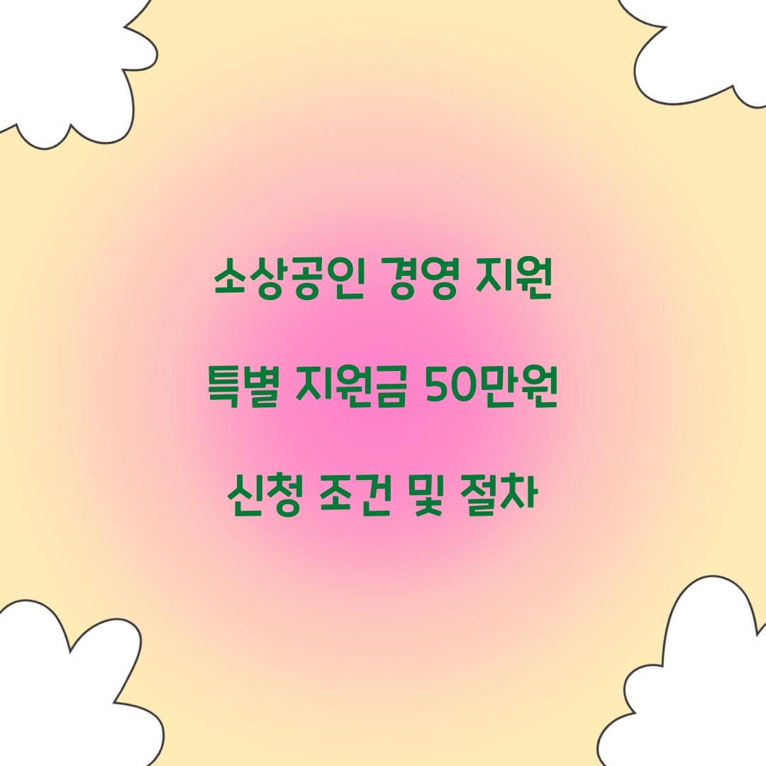 소상공인 경영 지원 특별 지원금 50만원