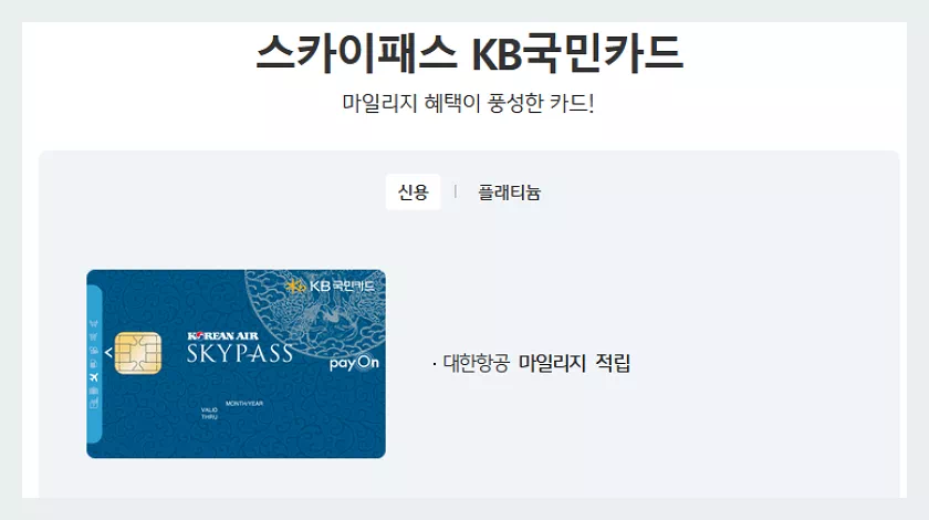 KB국민카드 스카이패스