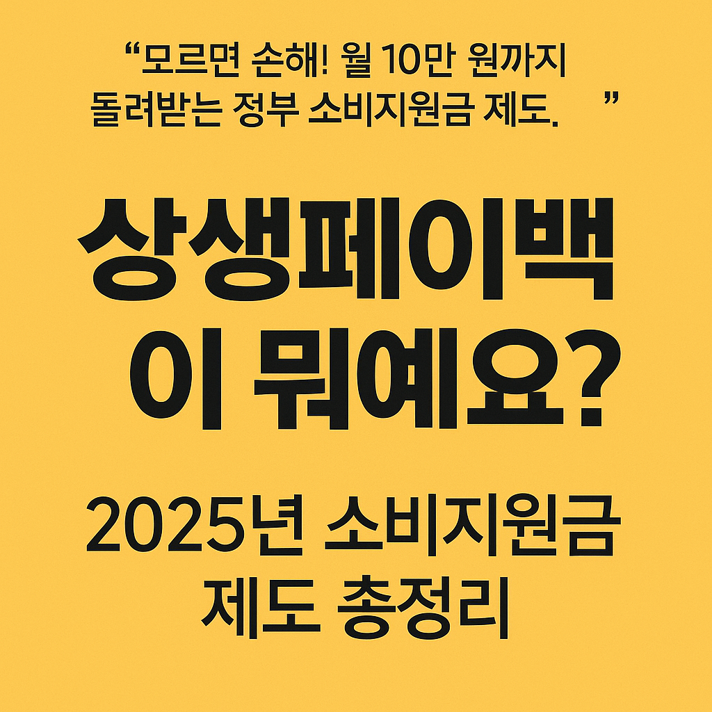 “2025년 상생페이백 소비지원금 제도 핵심 요약 - 신청부터 환급까지 한눈에 보기”