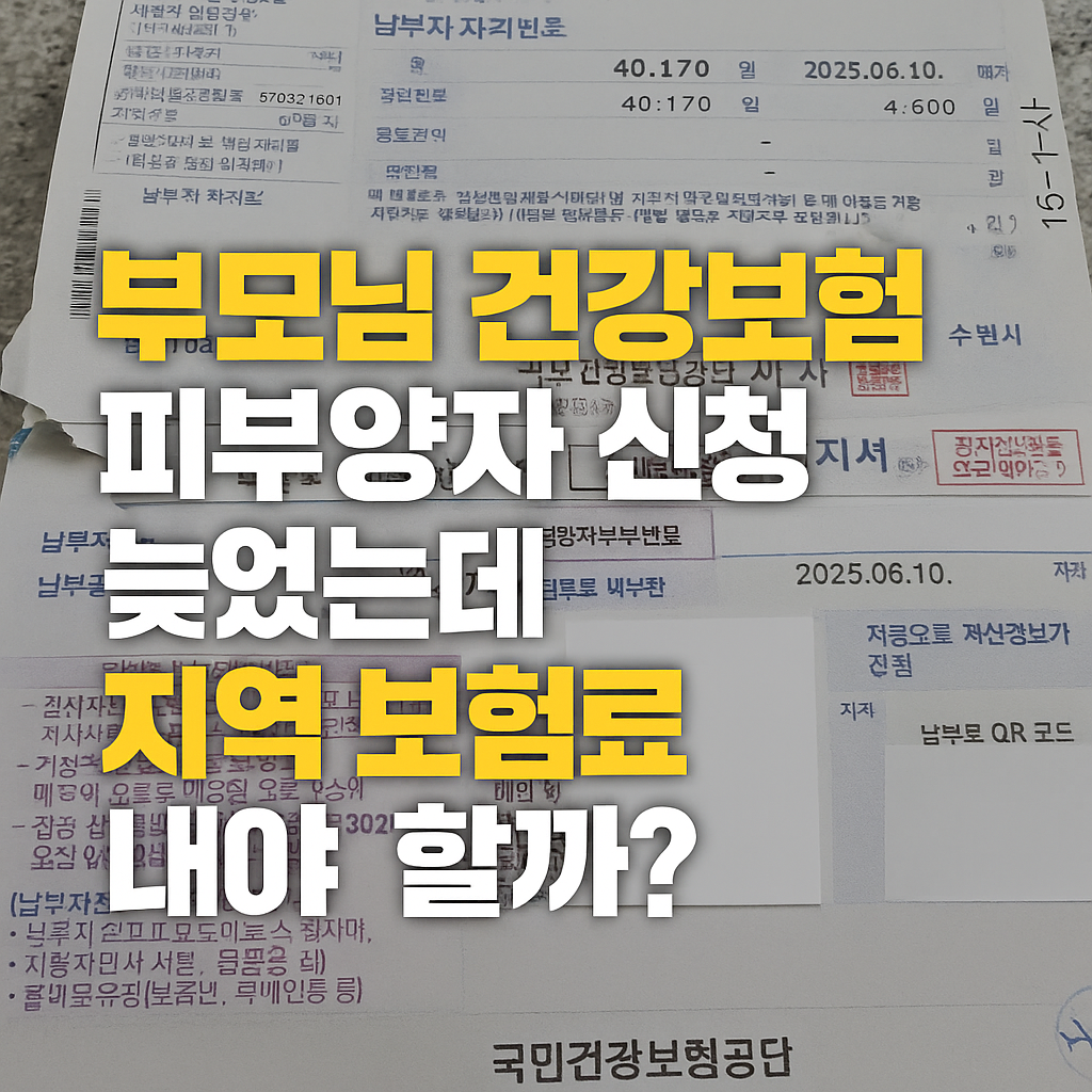 건강보험피부양자-늦게신청-지역보험료납부