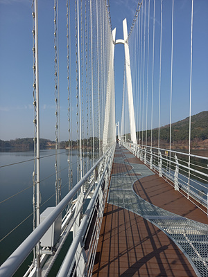 출렁다리 철망 사진