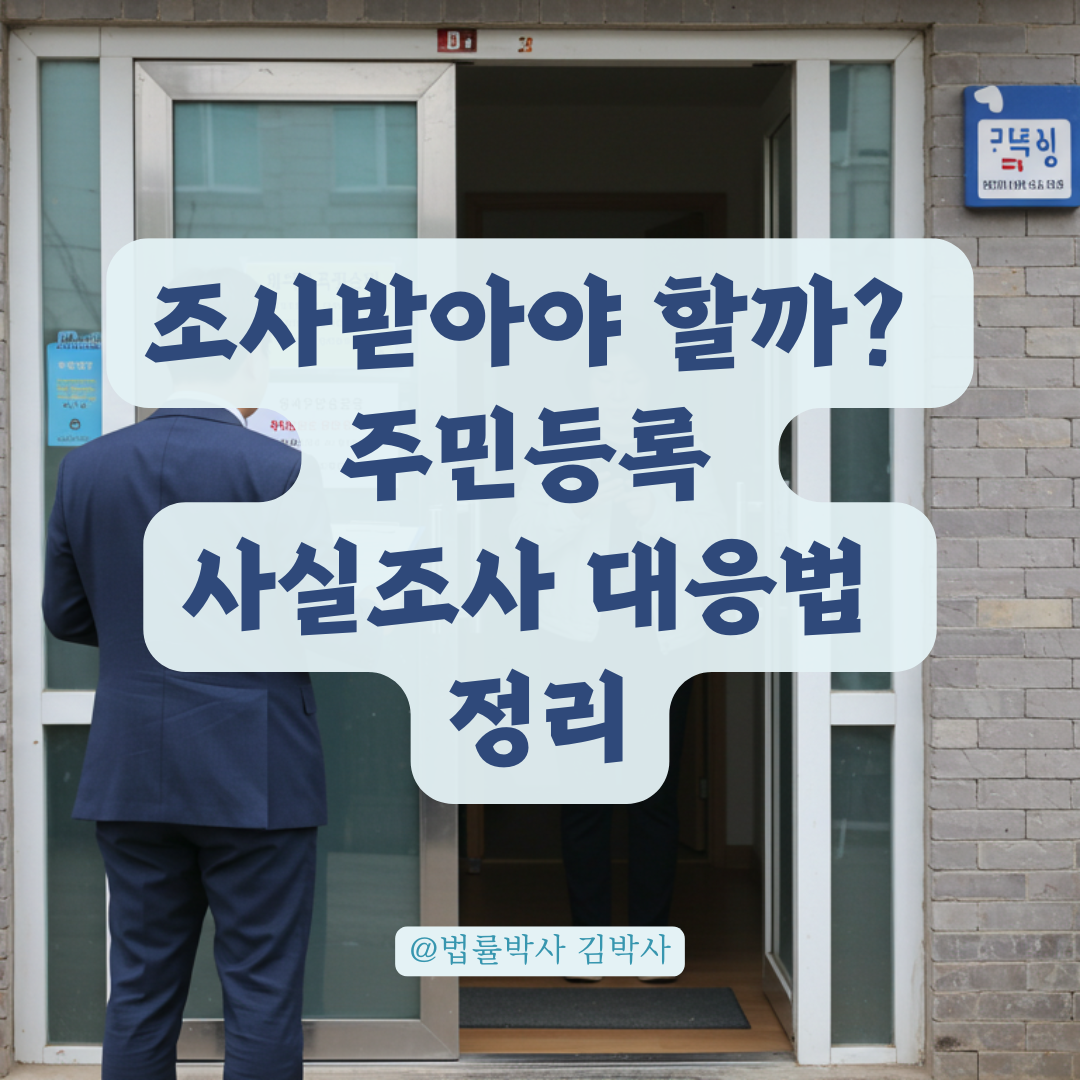 주민등록 사실조사 받으려면? 부재 시 대면 조사 대응법과 연락 방법 안내.