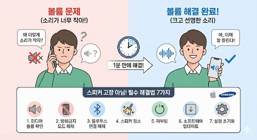 스마트폰 볼륨 갑자기 줄어들 때 1분 만에 해결하는 7가지 방법 (스피커 고장 아님)