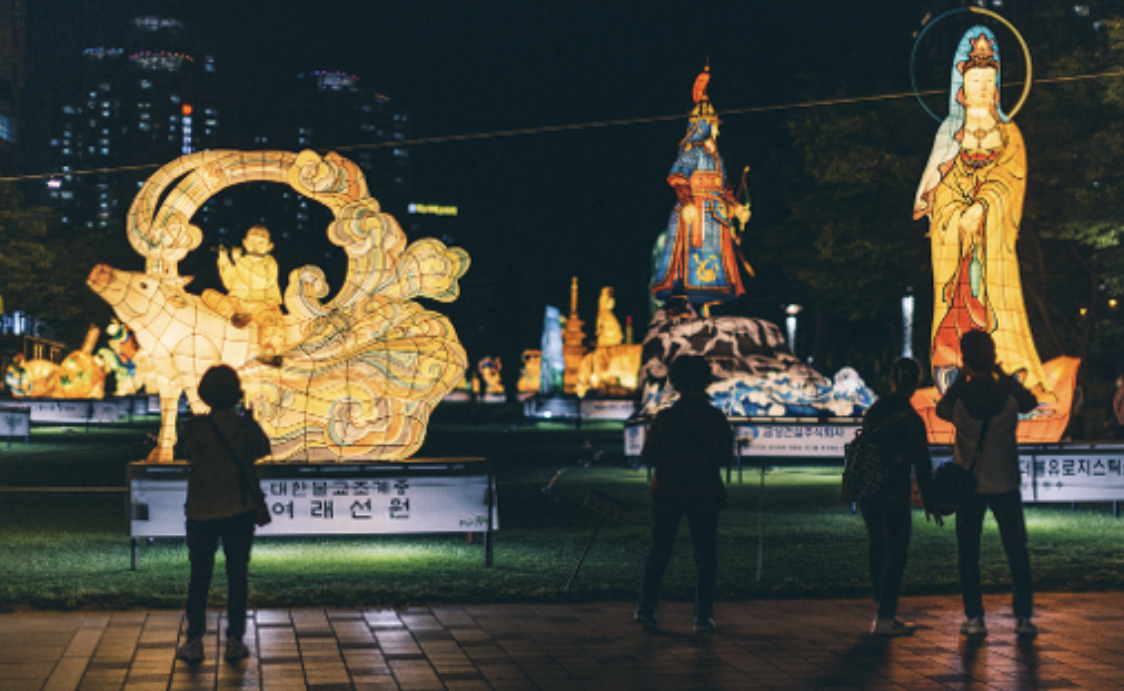 부산 연등회 야경 사진