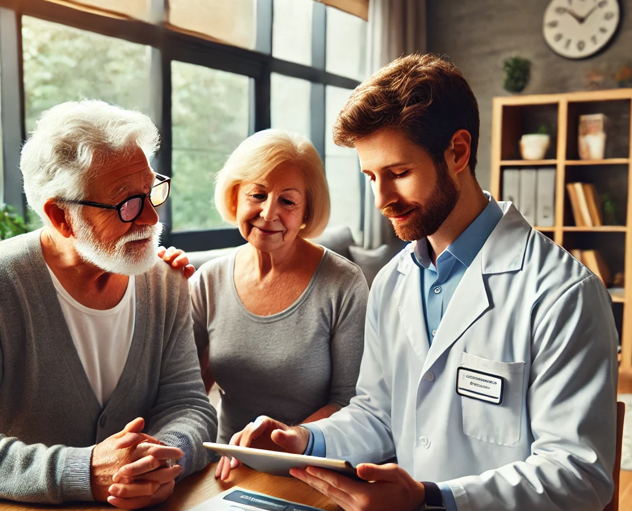 상담 치료중인 노인