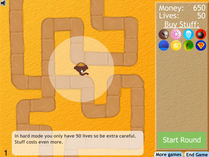 풍선타워디펜스2-플래시게임-시작-화면