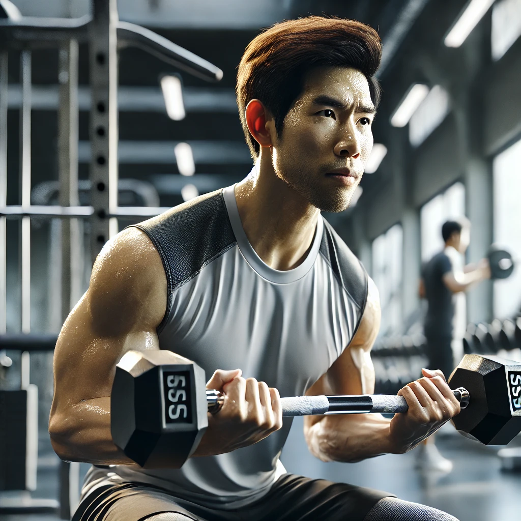 헬스장에서-운동하는-남자
