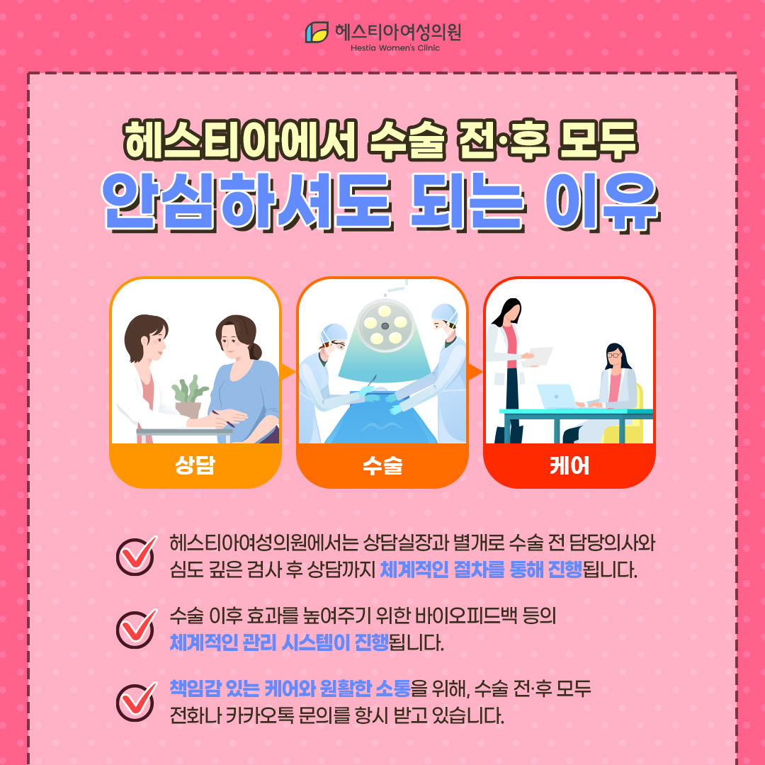 헤스티아에서 수술 전후 모두 안심하셔도 되는 이유