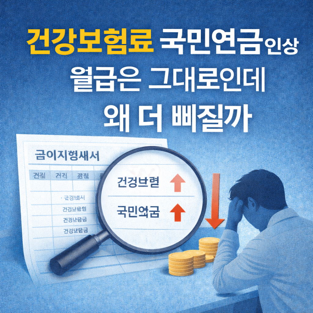 건강보험료 국민연금 인상, 월급은 그대로인데 왜 더 빠질까