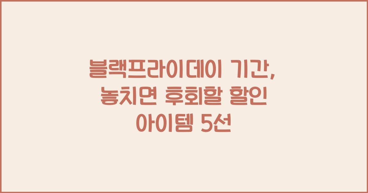 블랙프라이데이 기간