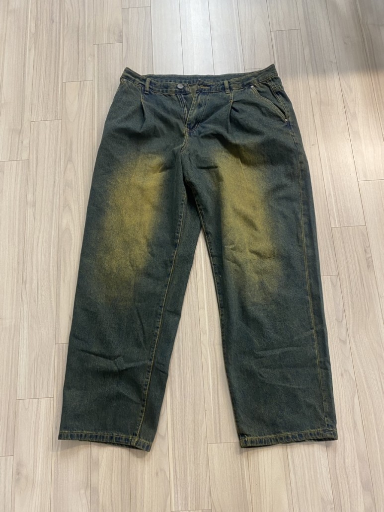 디미트리블랙 (올시즌) All-Sunday 와이드 데님 팬츠_옐로우 워싱(ASI) ALL-SUNDAY WIDE DENIM PANTS_YELLOW WASHING