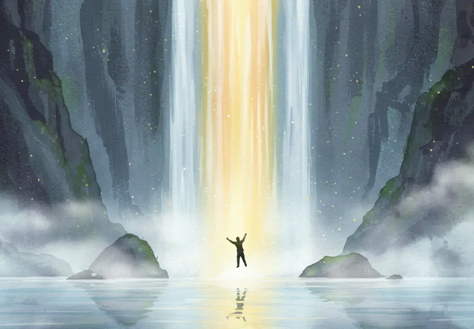 폭포위에서 뛰어내리는 꿈