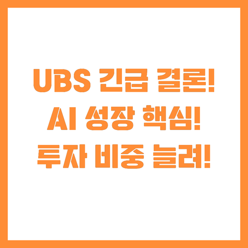 UBS 결론 AI 성장은 흔들림 없다..