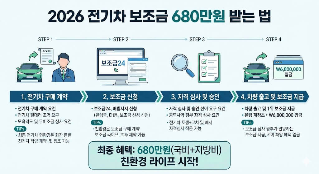 2026 전기차 보조금 680만원 받는 법