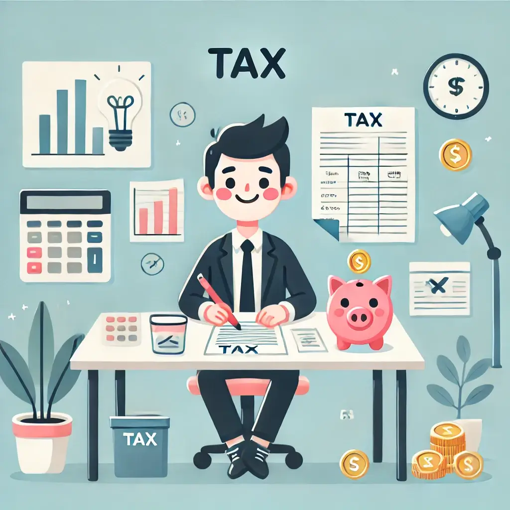 직장인의 절세와 재정 관리 분위기를 따뜻하고 깔끔하게 표현