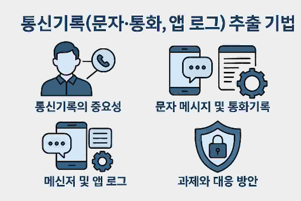 통신기록(문자, 통화, 앱 로그) 추출 기법