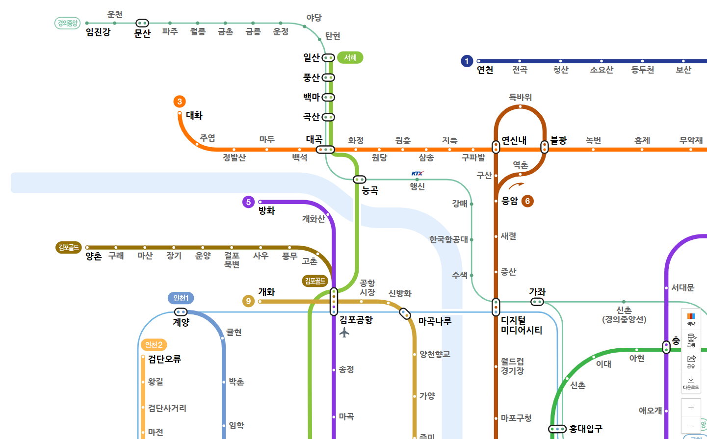 서울 지하철 노선도 크게보기