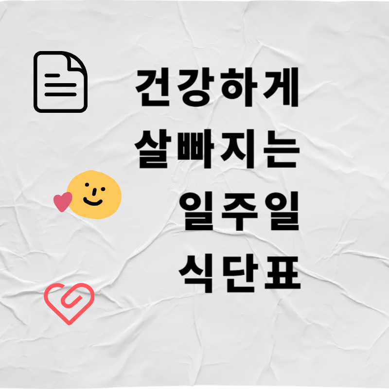 건강하게 살빠지는 일주일 식단표