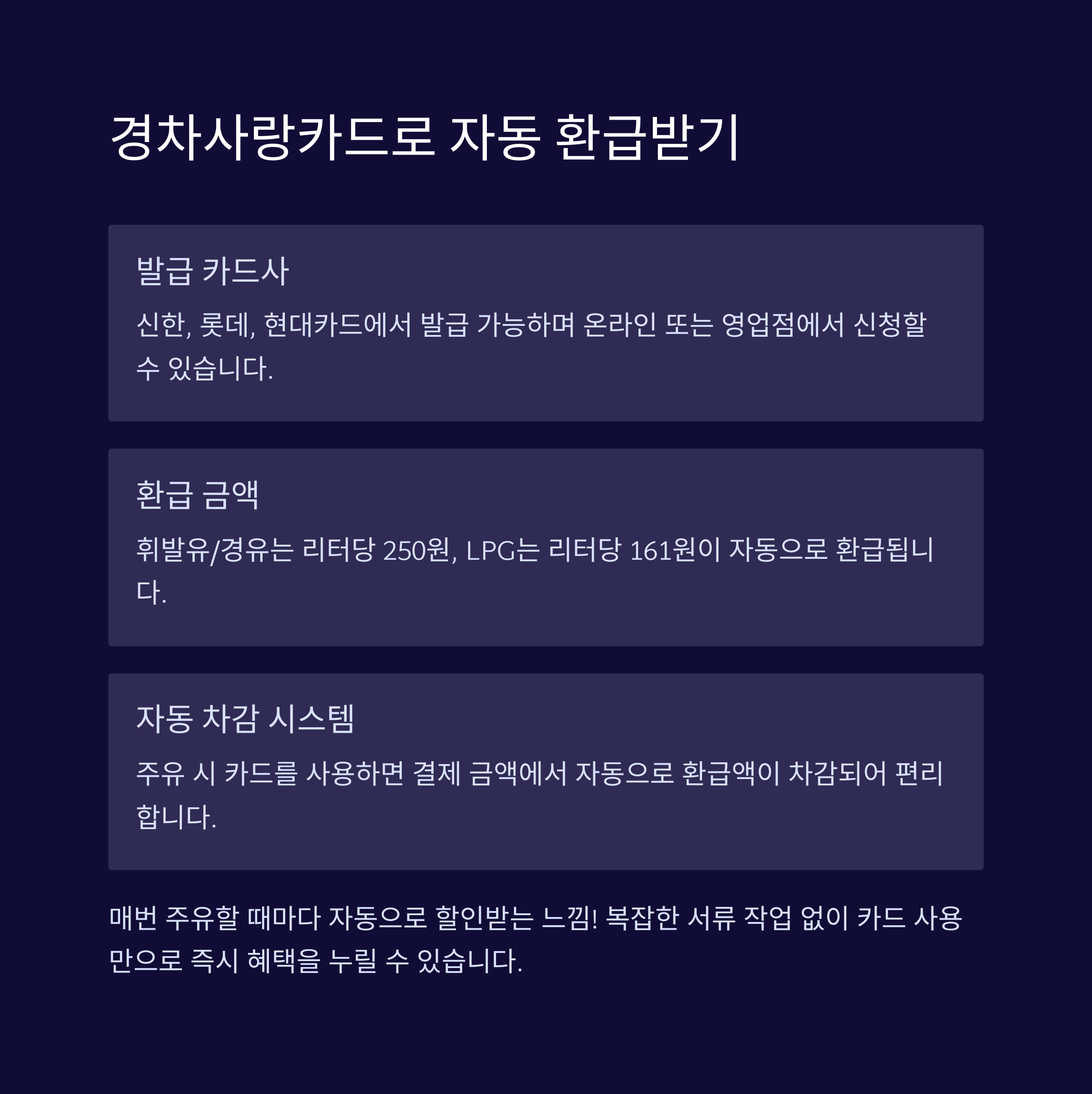 경차사랑카드로 자동 환급받기