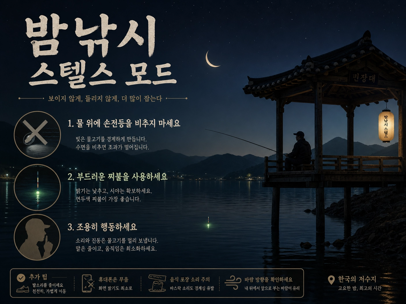 밤낚시 스텔스 모드 (실전 에티켓)