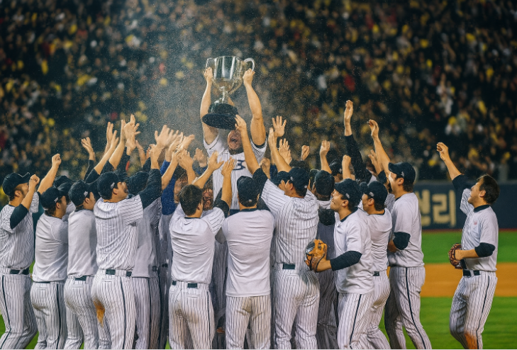한국시리즈 우승 세레머니 사진
