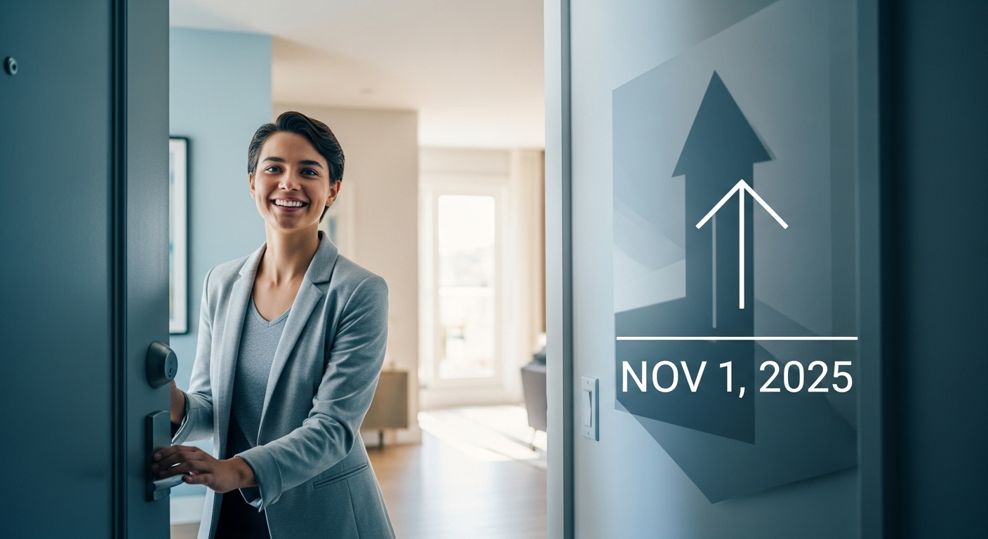 청년이 청년 주거 지원을 받은 집에 문을 열고 들어가는 이미지