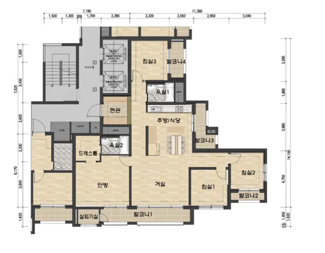 힐스테이트 메디알레 114 형 아파트 평면도