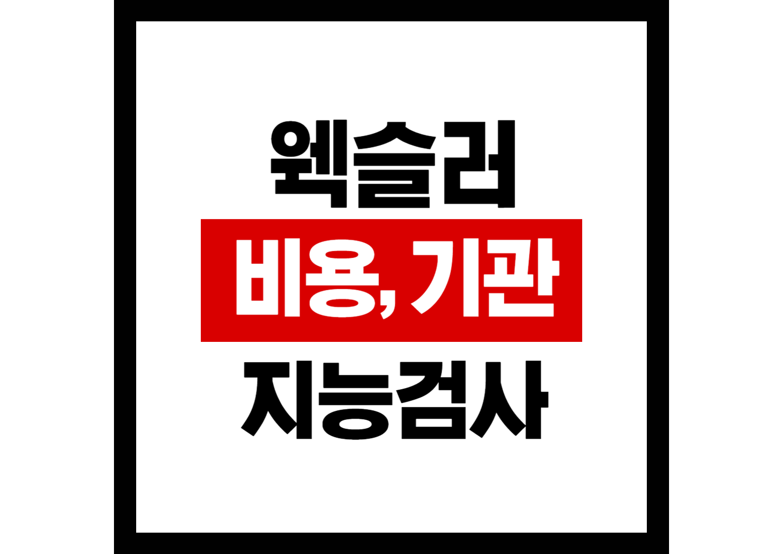 웩슬러 지능검사 비용, 기관