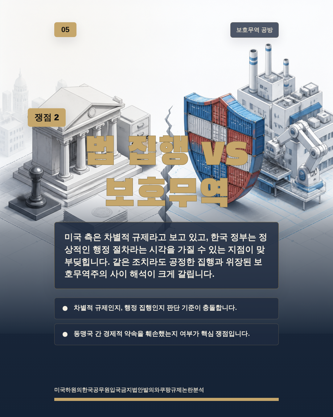 법 집행 vs 보호무역