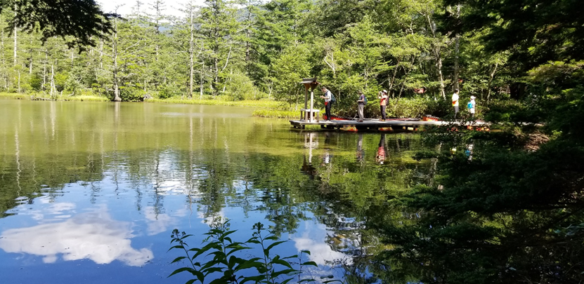 나가노 국립공원 카미코지 트레킹 풍경