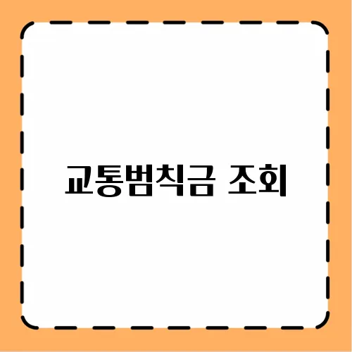 교통범칙금 조회