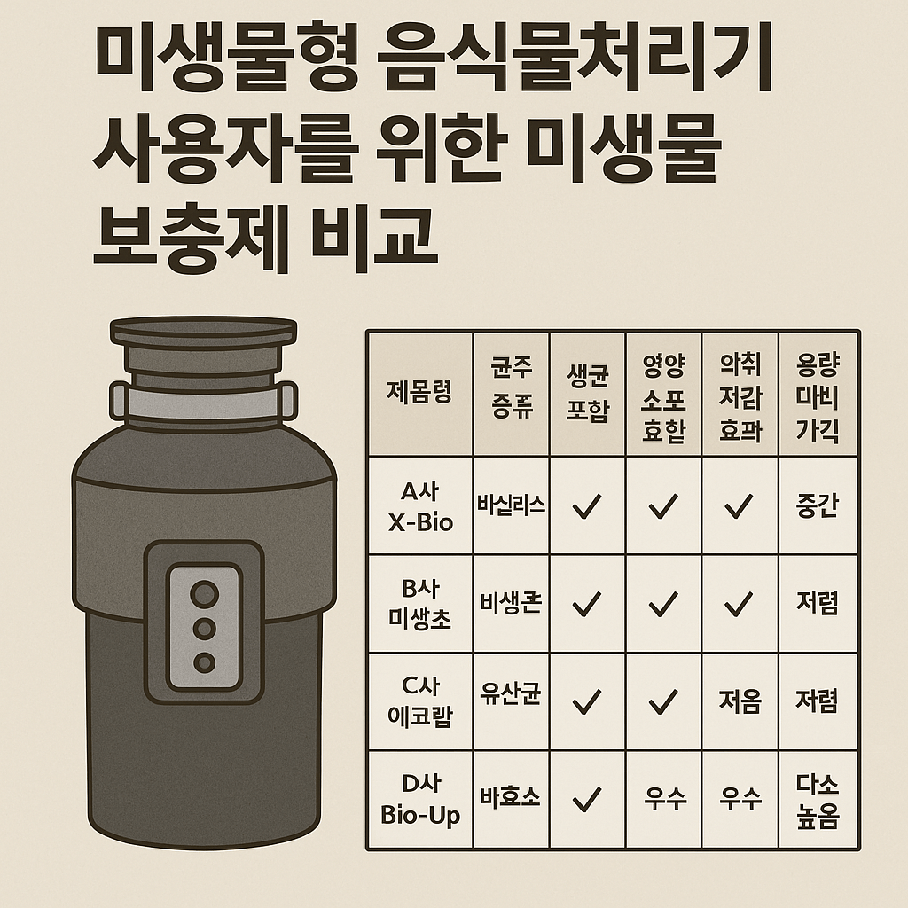 미생물형 음식물처리기 어떤 보충제를 써야 할까?