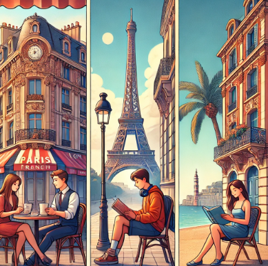 파리, 리옹, 니스에서 어학연수하는 모습