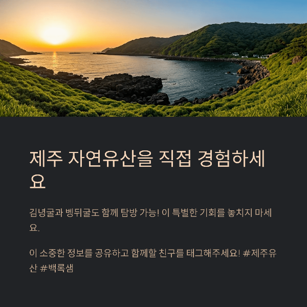 제주 자연유산을 직접 경험하세요