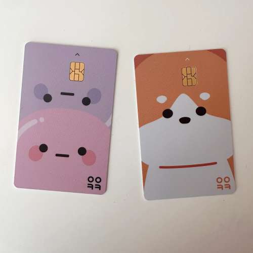 귀여운 캐릭터가 그려진 신청 카드 2장