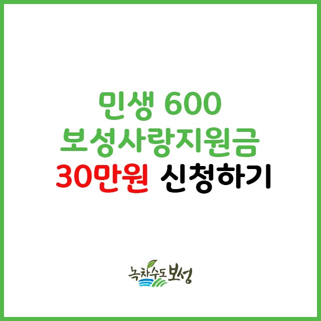 민생600 보성사랑지원금