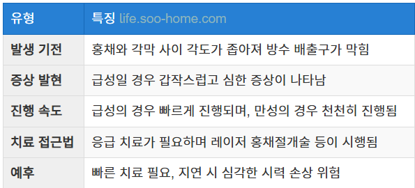 폐쇄각 녹내장