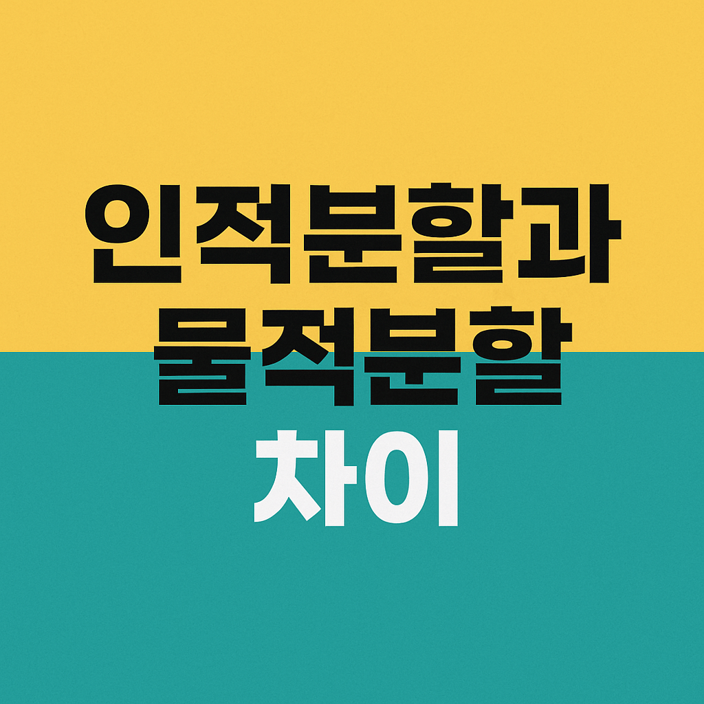 인적분할과 물적분할 차이