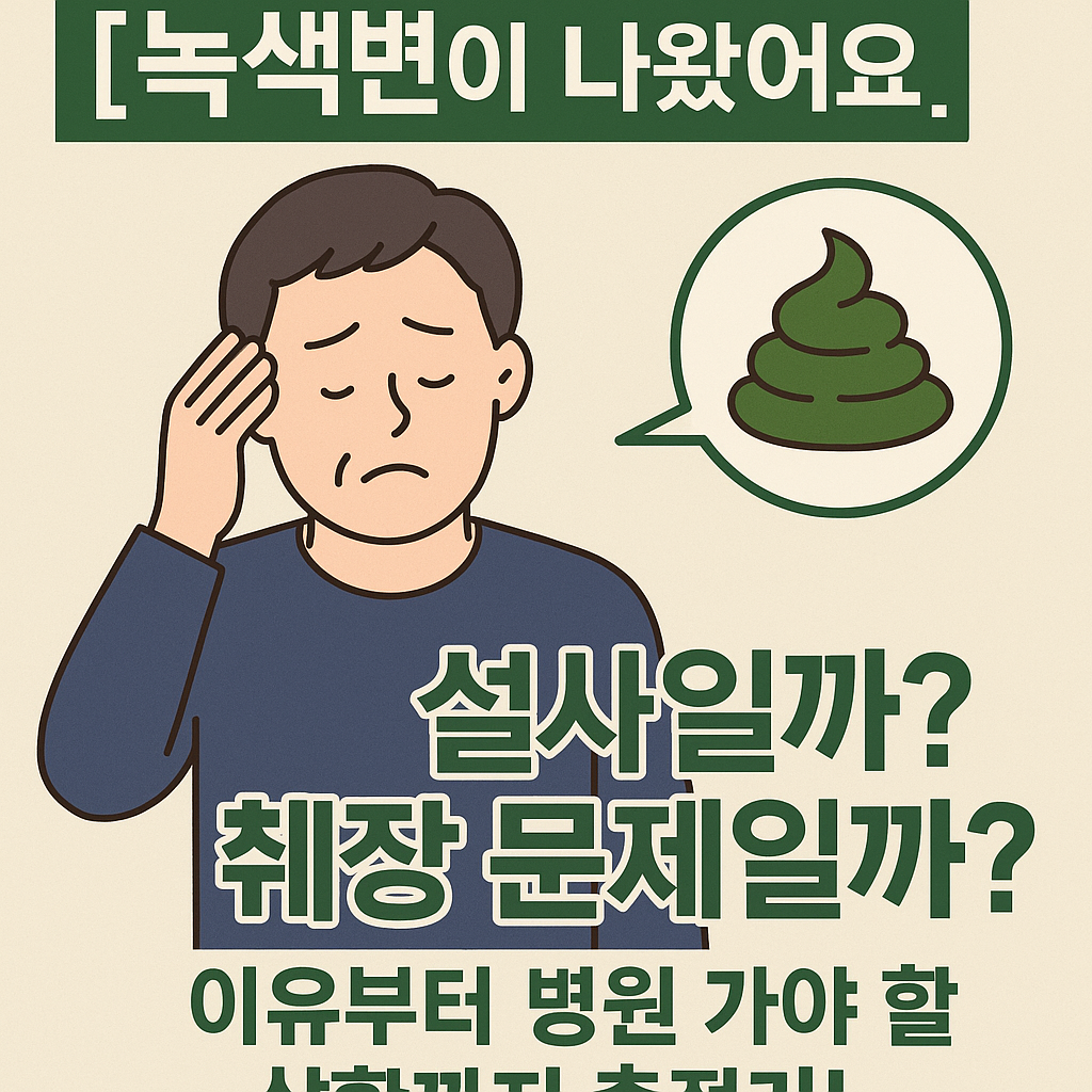 녹색변이 나오는 이유? 설사부터 췌장 문제까지 가능한 원인 총정리