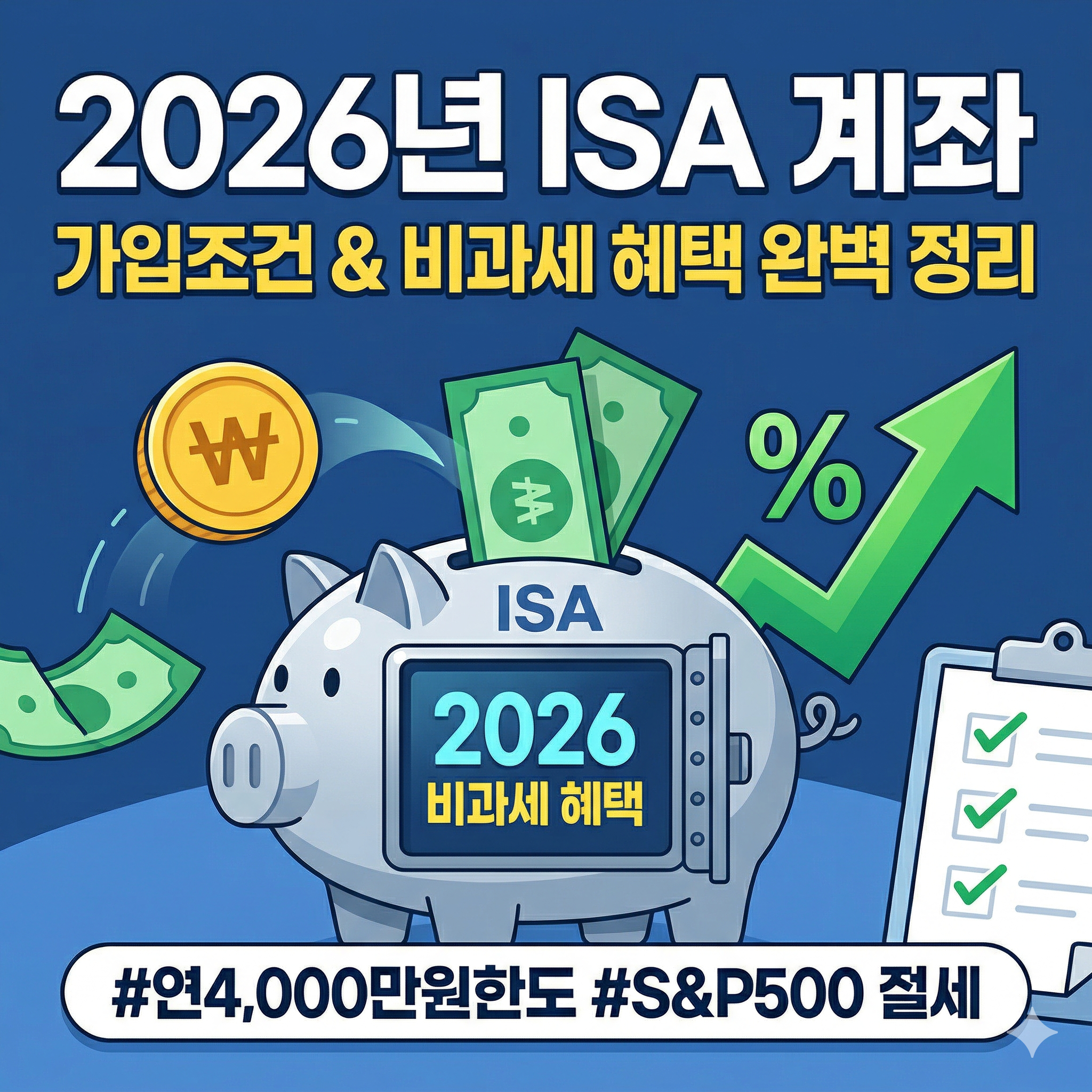 2026년 ISA 계좌 가입 조건 및 비과세 혜택 총정리